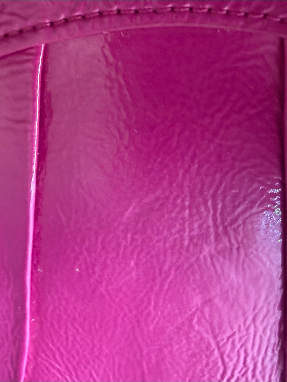 HOBO Magenta Pink Patent Leather Half-Moon Clutch/Wallet Pleated - Picture 5 of 12